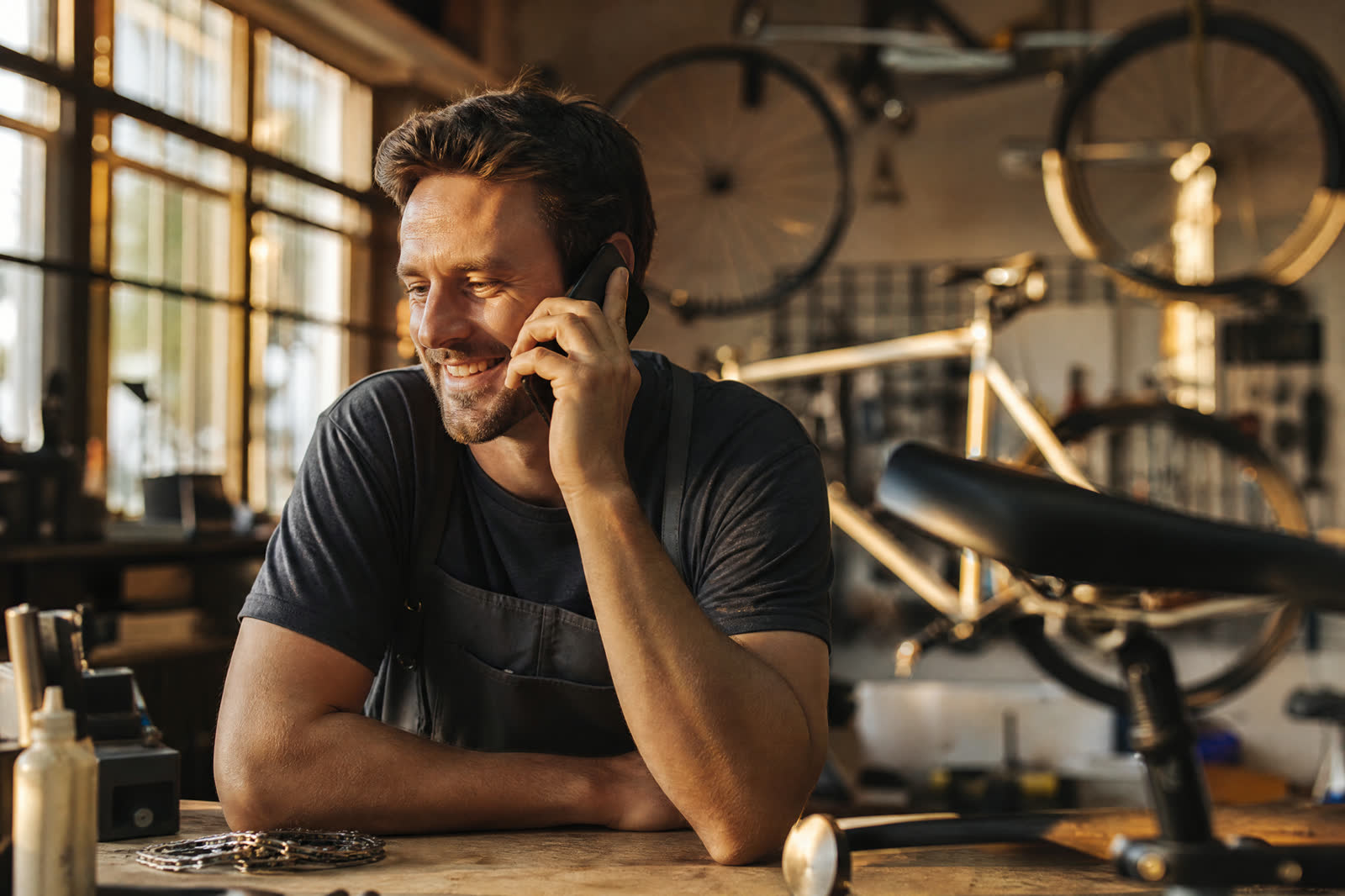 Business owner taking the call